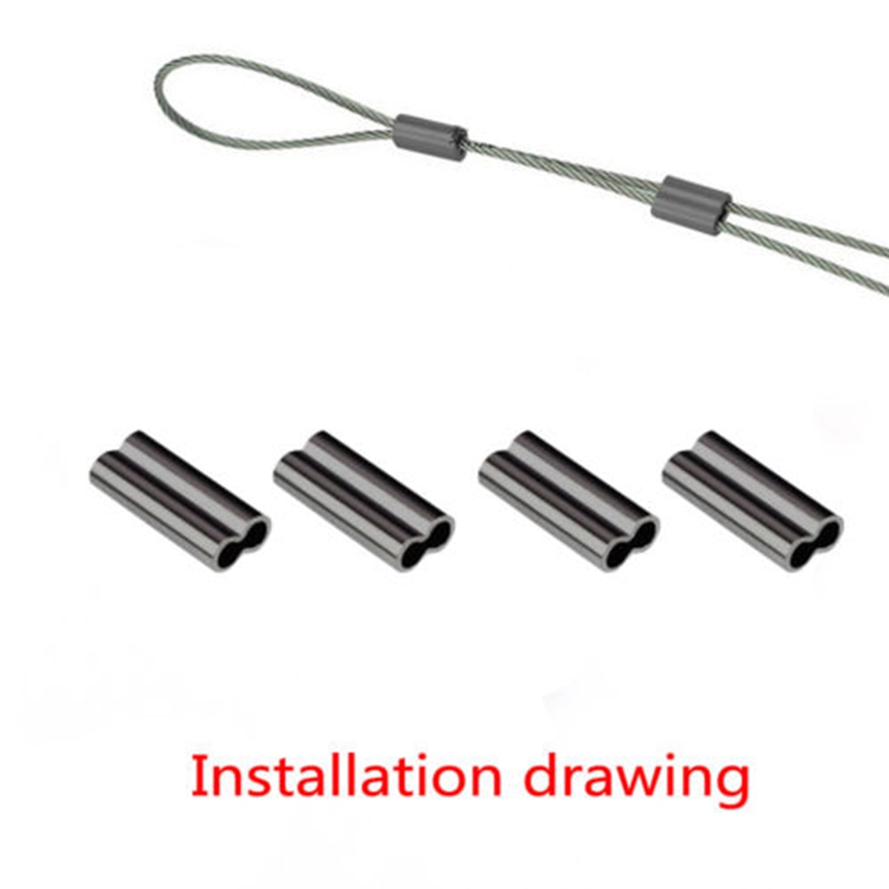 100 PCs Fishing Wire Tube Double Barrel Copper Tube Line Crimping Sleeves Connector Tools Fishing Tackle