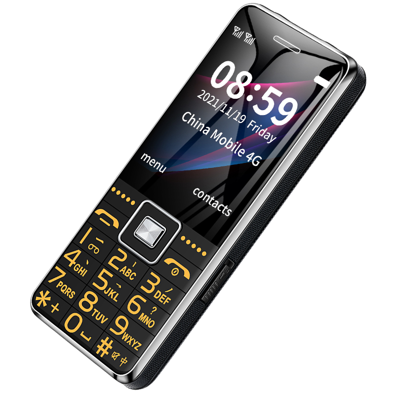 Teléfono GSM 2G BAR G600, tarjeta SIM Dual, batería de 6800mAh, tecla grande SOS, pantalla de 2,4 pulgadas, teléfono móvil para ancianos y mujeres, reccodificador de MP3: Negro