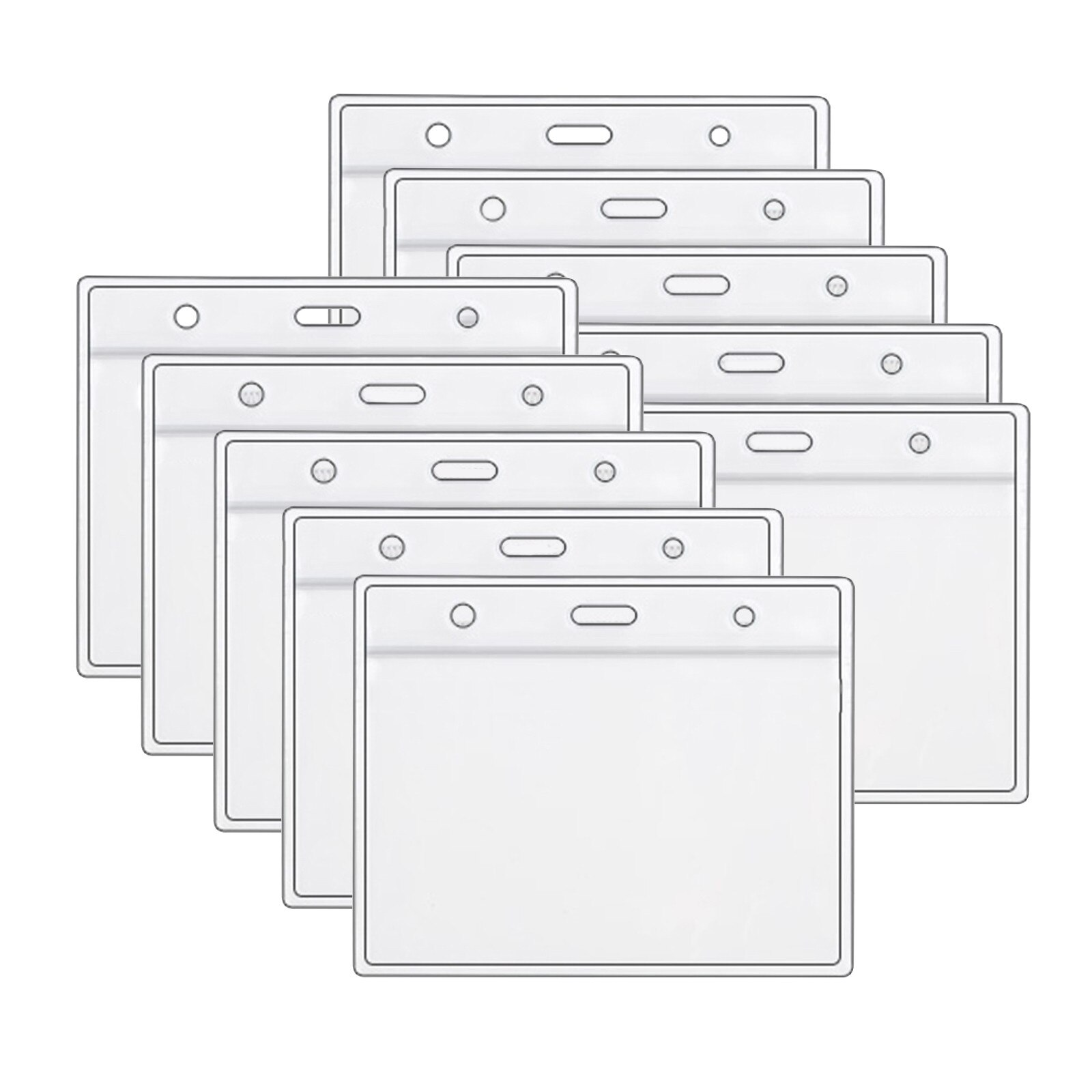 Soporte de plástico transparente para tarjetas de identificación, funda protectora de doble cara para tarjetas de Estudiante: 10PC