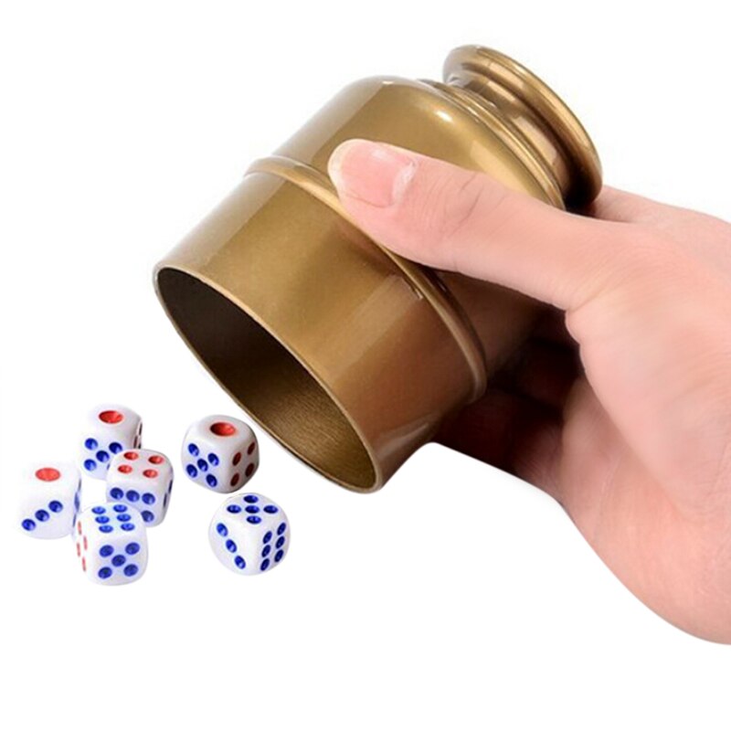 Five Colors KTV Pub Casino Party Game Speelgoed ABS Schudden Cup Doos With 5 Stks Dices Thickened Combined