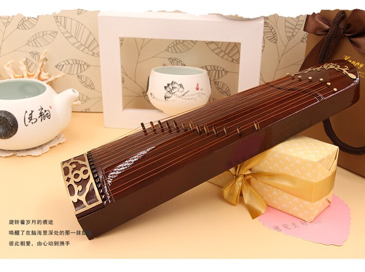 Miniature Guzheng Model Replica with Stand and Case Mini Zither Mini Musical Instrument Ornaments Chinese Traditional