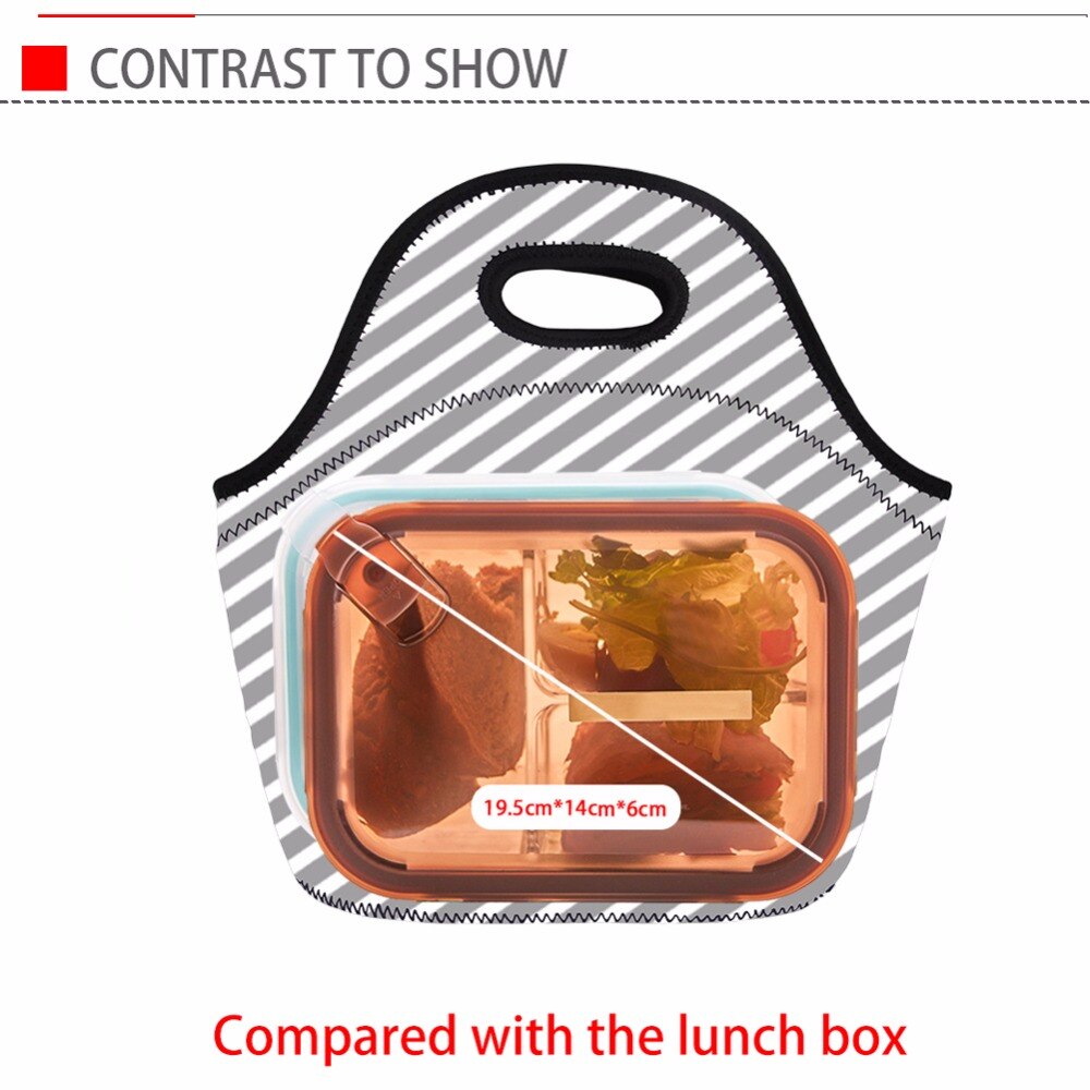 FORUDESIGNS Horse Printing Insulated Thermal Food Lunch Bags Neoprene Portable Women Kids Picnic Cooler Lunch Box Tote Bag