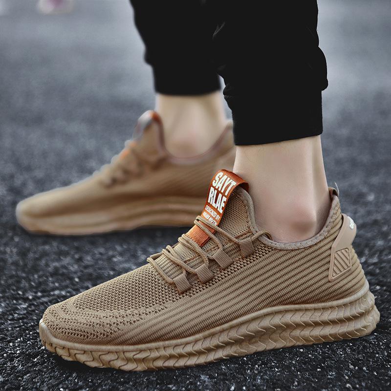 Xiaomi lette løbesko åndbare joggingsko med snøre til mænd sneakers anti-lugt mænds fritidssko: Khaki / 43