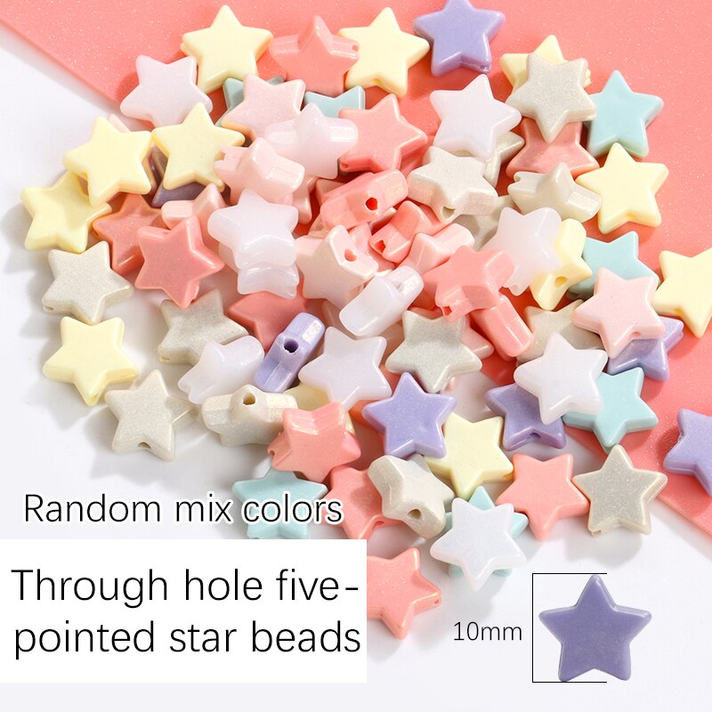 20G/50G 10Mm Abs Parels Gemengde Gekleurde Parels Handcrafts Star Kralen Naaien Diy Ster Ketting Oorbel sieraden Maken Parels: 10mm 50g