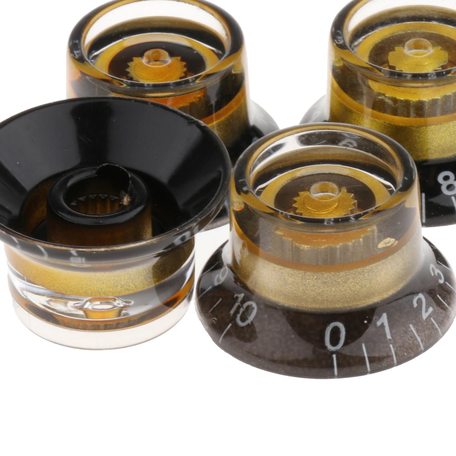 Perillas de Control de volumen y tono de guitarra eléctrica, 4 Uds., perilla de Control de velocidad de guitarra con número, reemplazo de sombrero superior para guitarra eléctrica