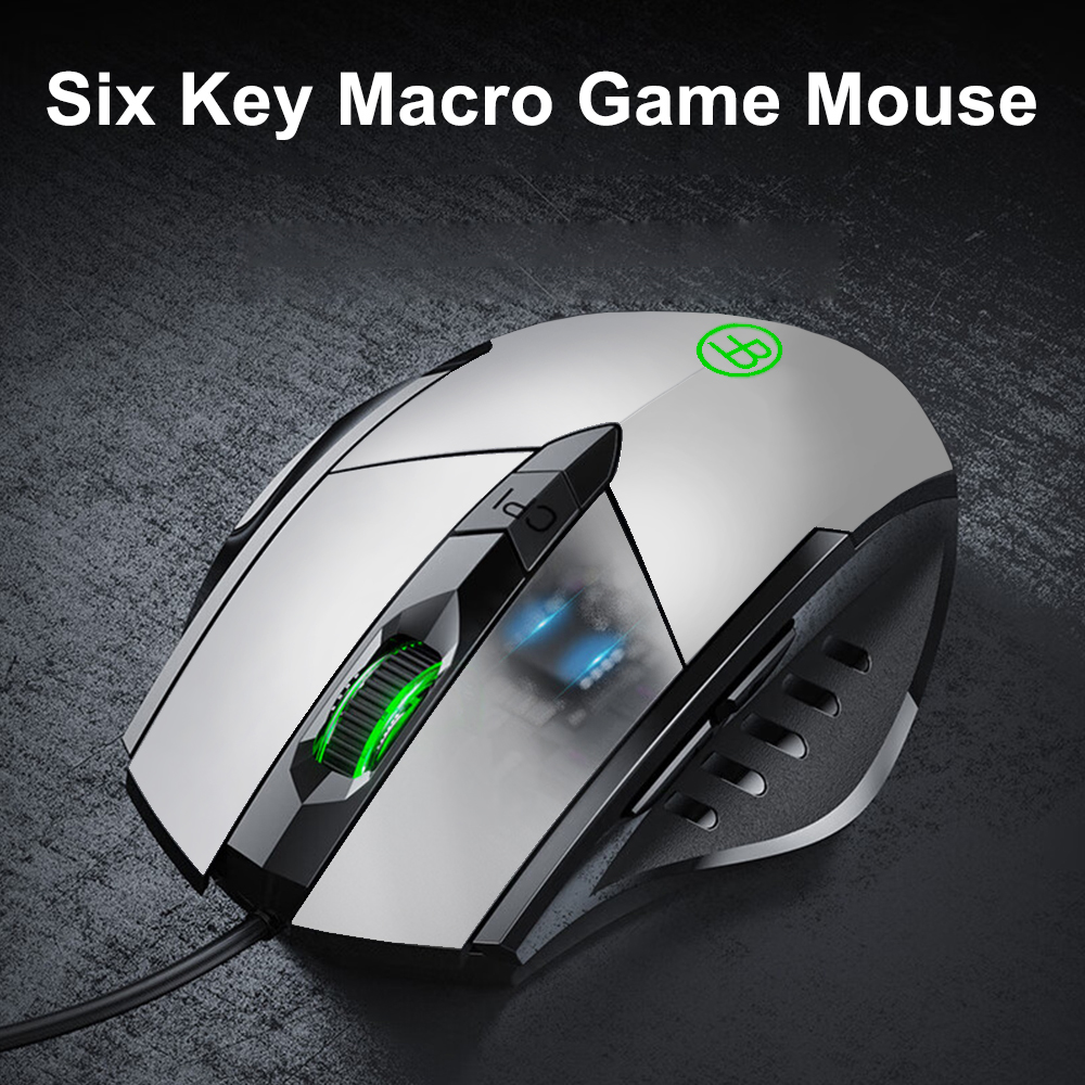 Bedrade gamingmuis 7200 DPI Computermuis met snoer en 6 knoppen Ergonomische muizen Kantoor- en gamemuis voor laptop PC Desktop