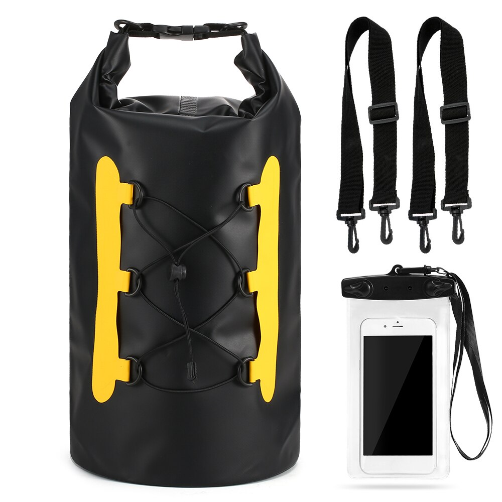 Mochila impermeable de 15L para exteriores, bolsa flotante de agua, Rollo superior, para kayak, Rafting, canotaje, río, Trekking, piscina