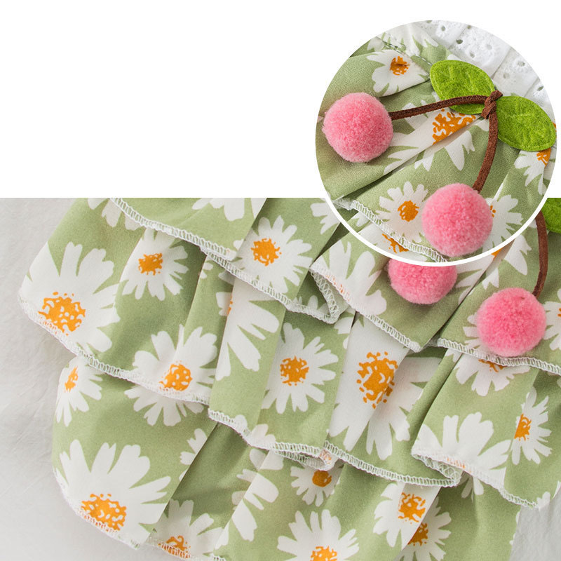 1pcs Summer Dog Dress Small Floral Daisy Princess Dress Dog Wedding Party Dresses Clothes Pet Dress Pet Clothing Puppy Clothes