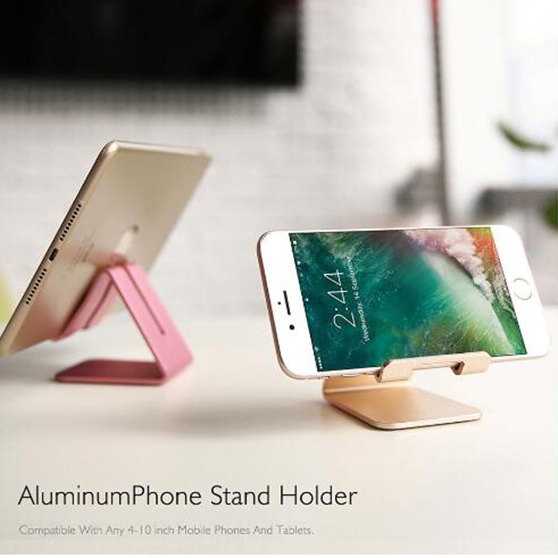 Universele desktop tablet stand, schokbestendig metalen telefoon houder, duurzaam aluminium mobiele telefoon houder, telefoon stand