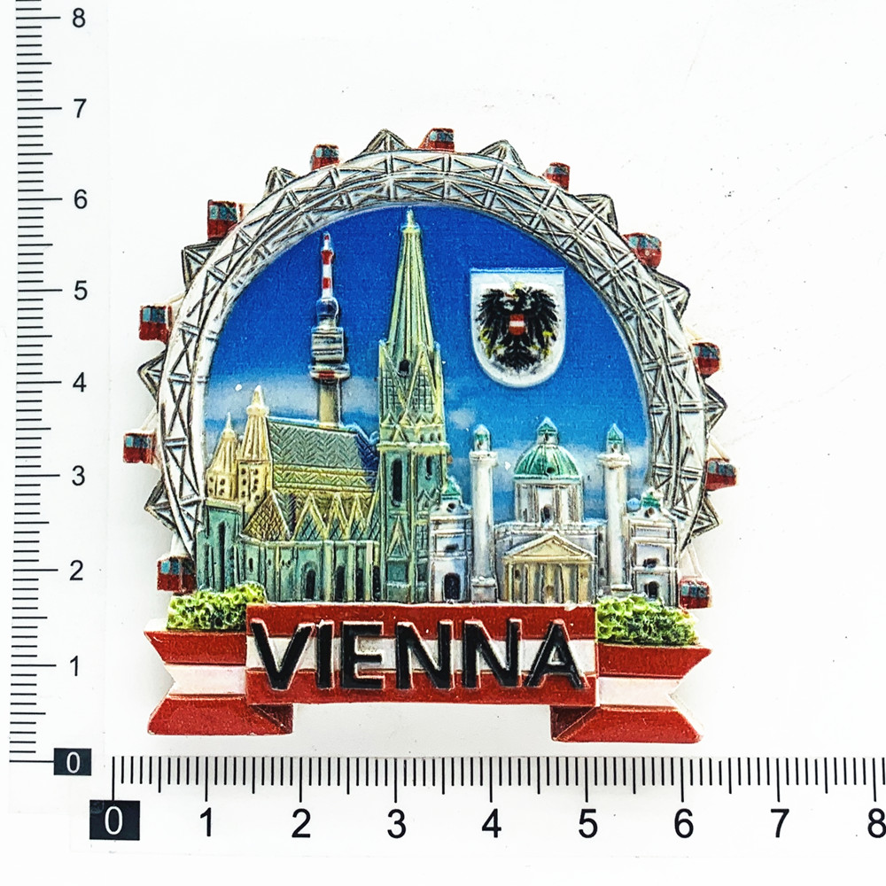 Europa österrike wien kylskåpsmagneter turist souvenirer hantverk kylskåpsklistermärken heminredning handgjorda: Ljusgrön