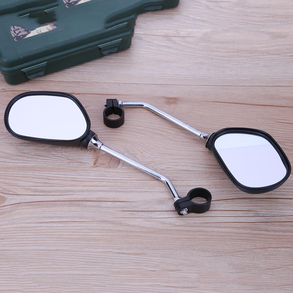 1 Pair Bicycle Handlebar Rear View Mirror for Bike Glass Safety Mirror Wide Range Back Sight Reflector Angle Adjustable Mirrors