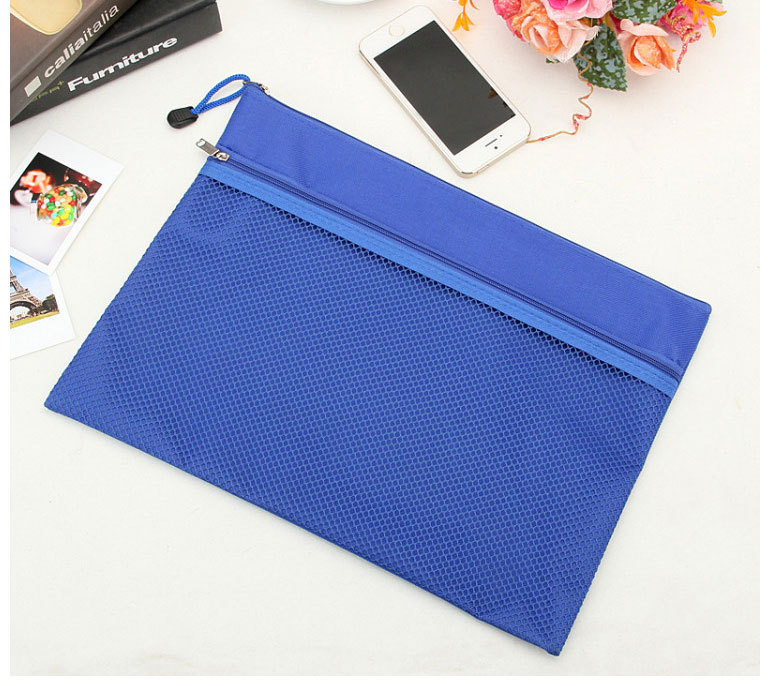 Sac à fermeture éclair porte document rose bleu vert, sac enveloppe pour fichier papier a4/8.5x11, pochette en toile pour papeterie de bureau