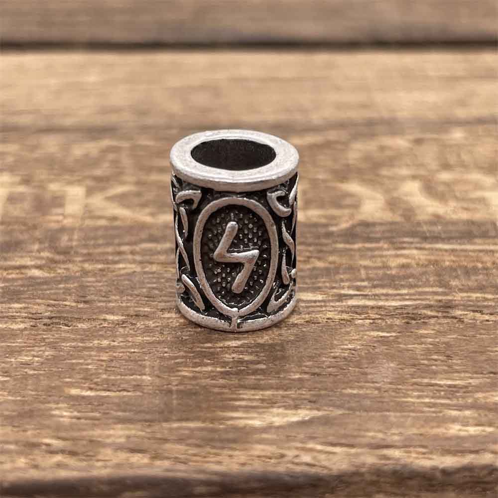 Cuentas de runas vikingas para hacer joyas, trenzas para el cabello, manualidades para Barba, espaciador de Metal Diy, accesorios de cuentas con agujero grande, aptos para pulsera