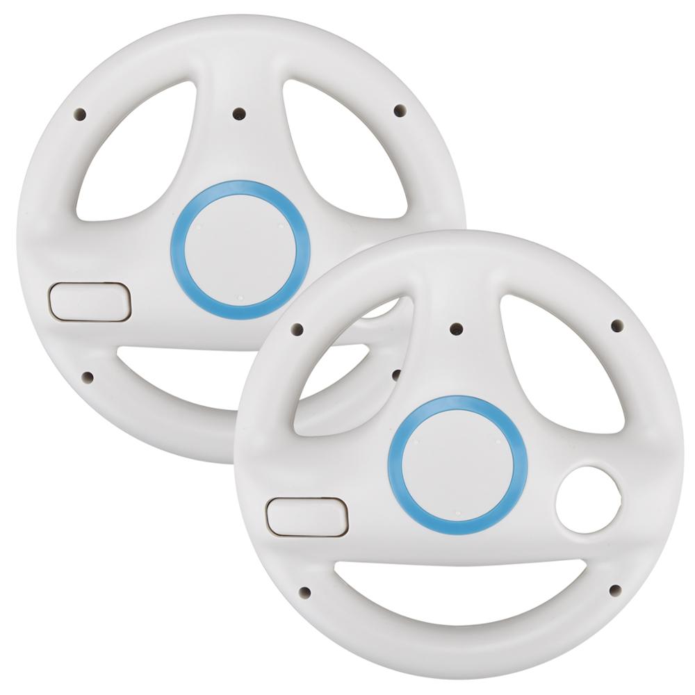 2 Stuks Stuurwiel Voor Wii Remote Game Controller Voor Nintendo Wii Kart Racing Wheel Games Controller Multi-Kleuren: White