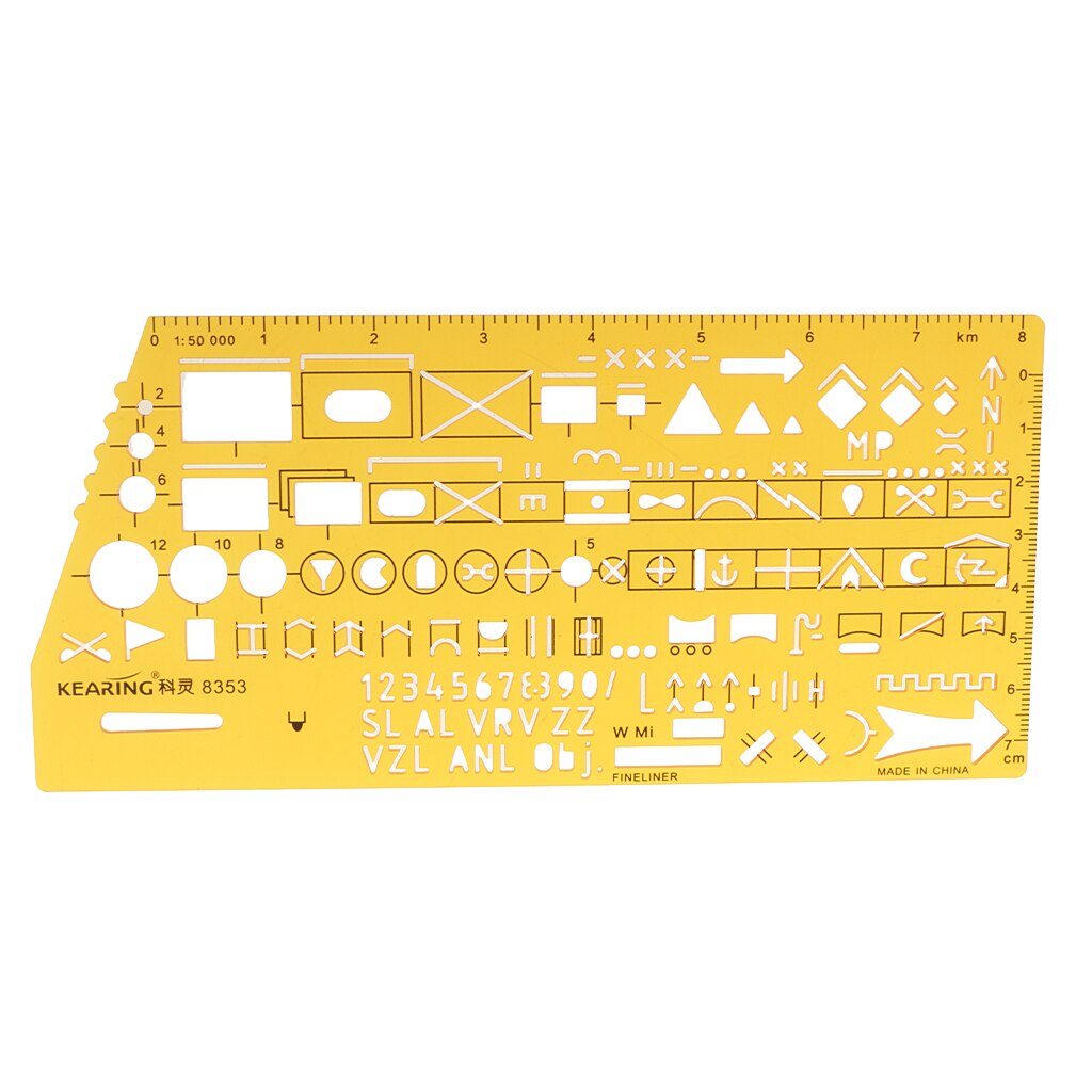 1 Piece Multishape Ruler Drafting Drawing Template Stencil Drawing Tools DIY 1:50000 Measuring Tools