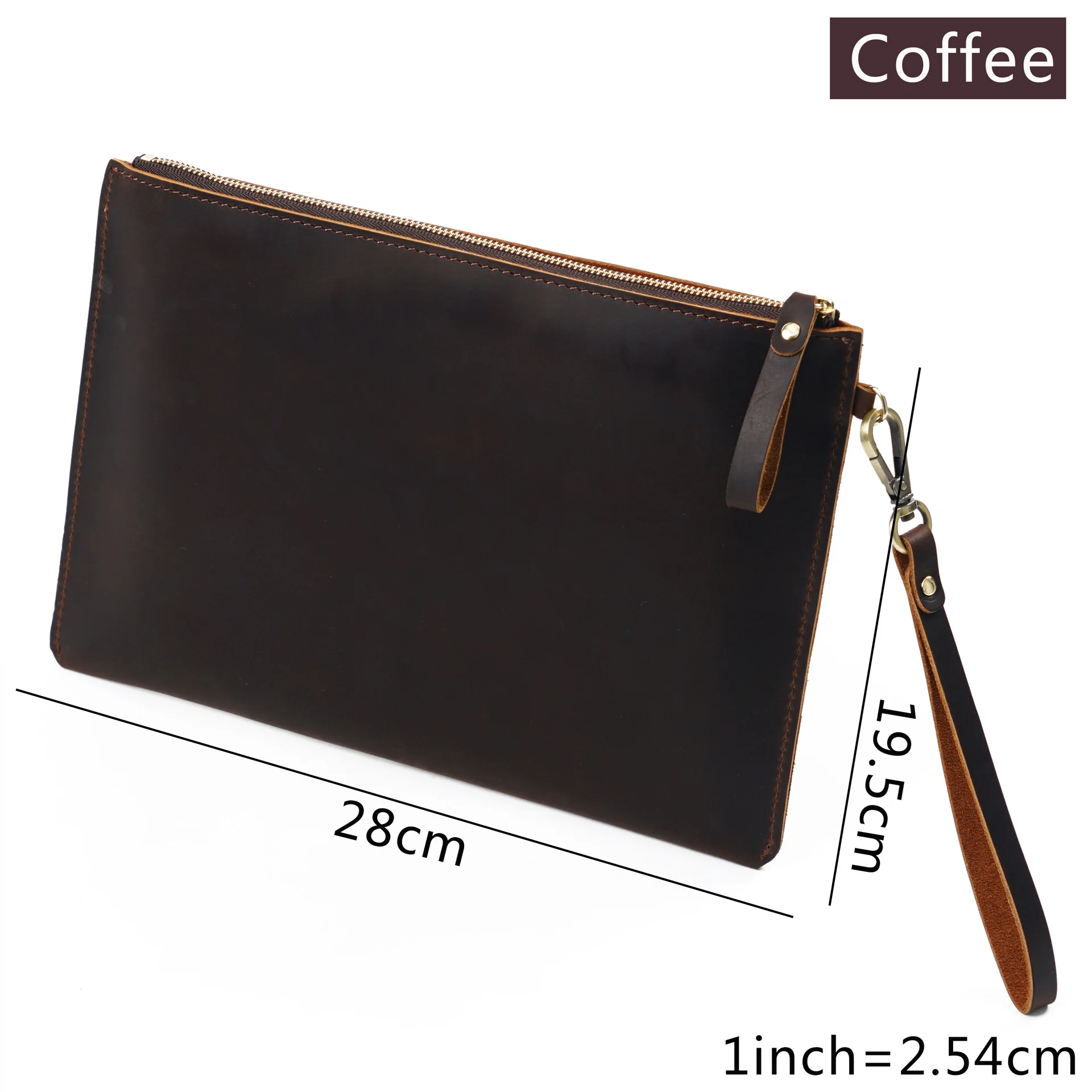 Genuine Leather Briefcase Business Luxury Laptop Sleeve Case Bag Wallet Tablet for iPad Protect Cover Pouch 11*7 inches: SKY BLUE