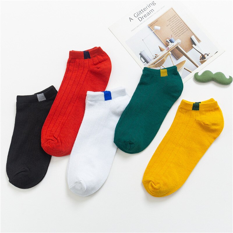 Maat 34-39 Kawaii Vrouwen Sokken Happy Enkel Grappige Sokken Vrouwen Vruchten Leuke Gelukkige Art Onzichtbare Sok 5 pairs Lente Zomer: C Socks Cloth label