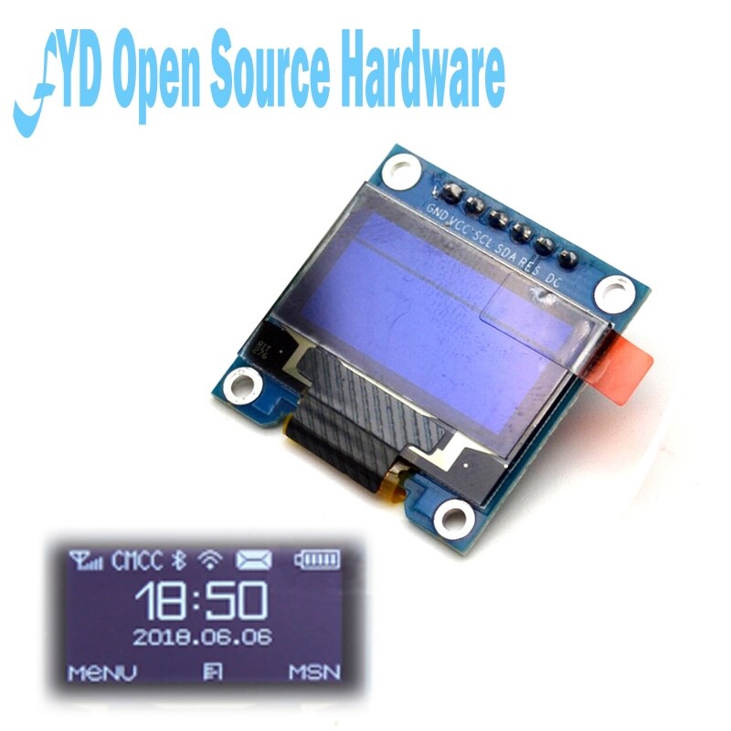 1 stk 0.96- tommer 128*64 oled lcd spi interface display 6 pin b type til hindbær pi arduino