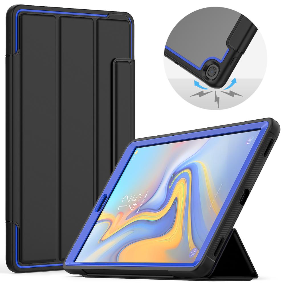 Samsung tab  a 10.1 cove med blyantspænde til læder samsung galaxy tab  a 10.1 etui sm -t510 sm-t515 tablet smart cover: Blå