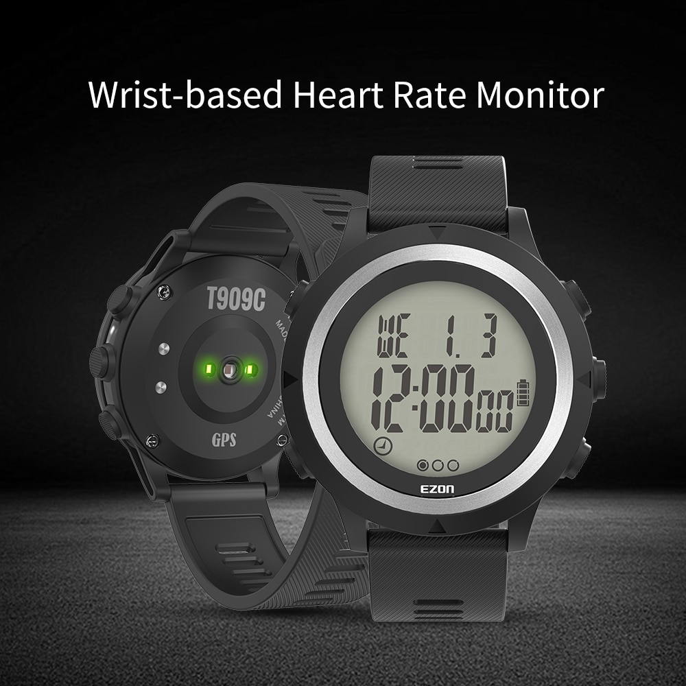EZON-reloj deportivo inteligente T909C para correr, dispositivo con GPS, podómetro de Fitness, alarma de ritmo cardíaco óptico, cronógrafo, 5atm, resistente al agua, barra de progreso PM