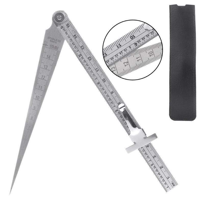 Stainless Steel Welding Taper Gage Feeler Gauge Gap Hole Inspection Test Ruler inch/mm
