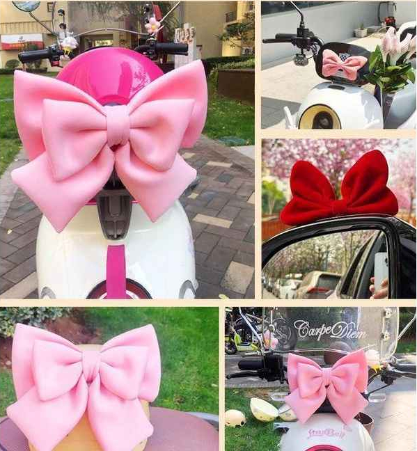 Capacete de motocicleta com nó borboleta, rosto inteiro, decoração de capacete off road, estilo de arco, mulheres, ciclismo, bicicleta elétrica, acessórios de motocicleta