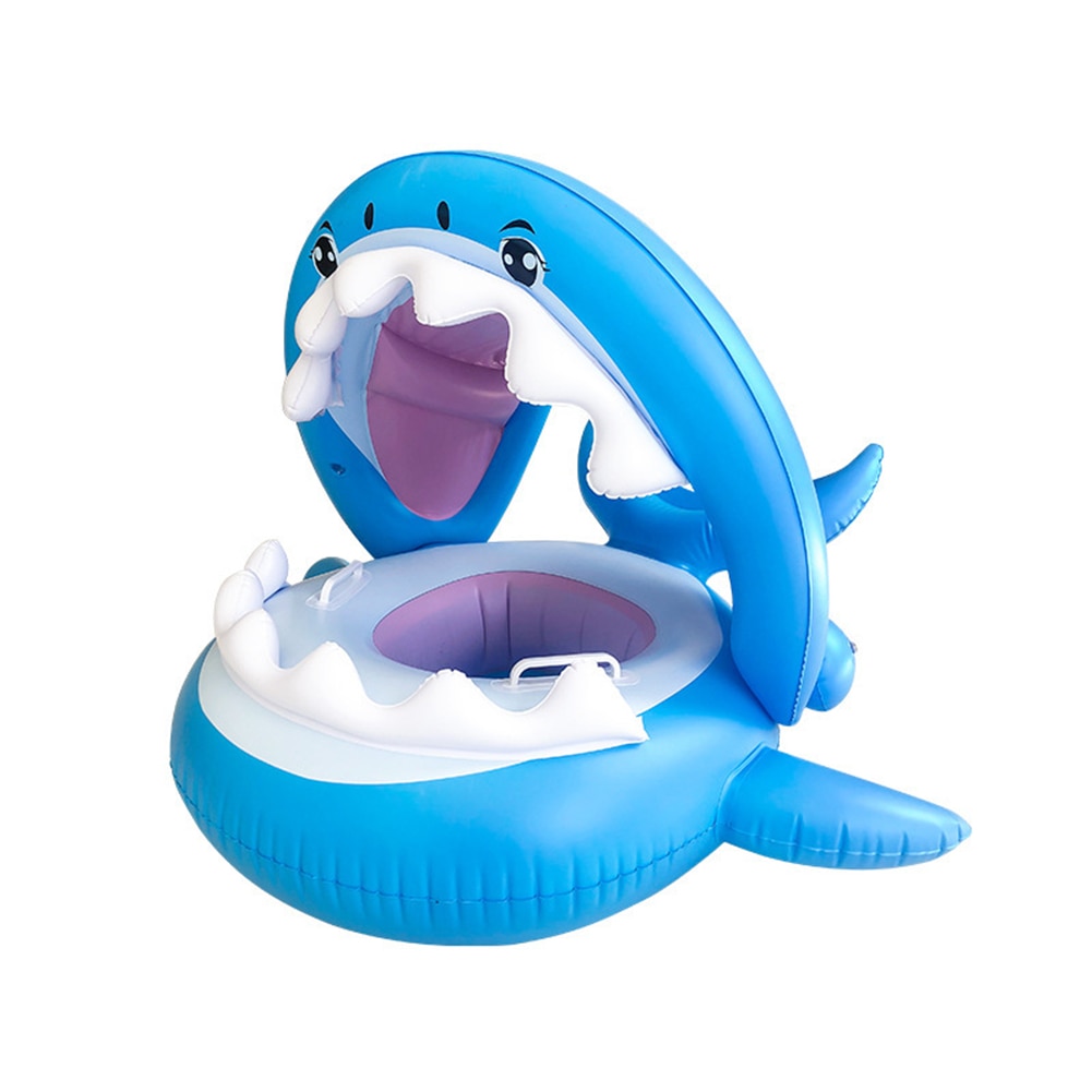 Kids Inflatable Shark Seat Toy Swimming Ring Pool Floating Row Water Bed Float Summer Cool Party Water Playing Sports Toys