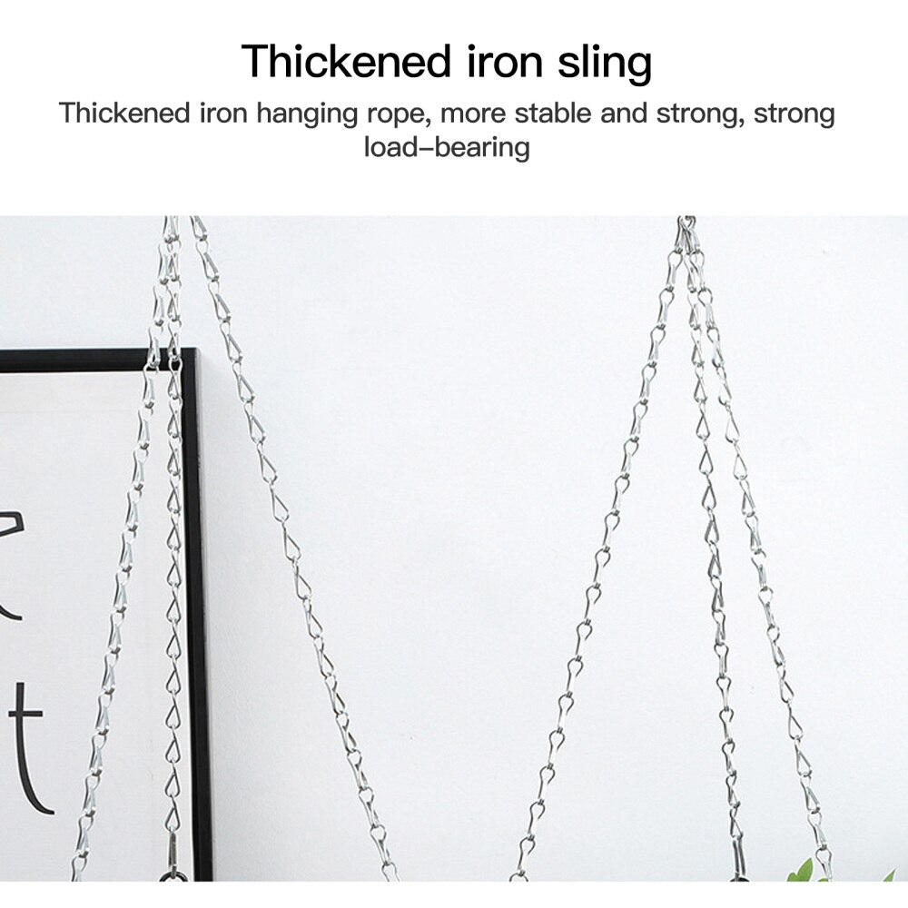 Hanging Pots Plant Basket Adornment 20*12cm 3 Colors Rural Style Plastic+iron Home And Garden Durable Flowerpot