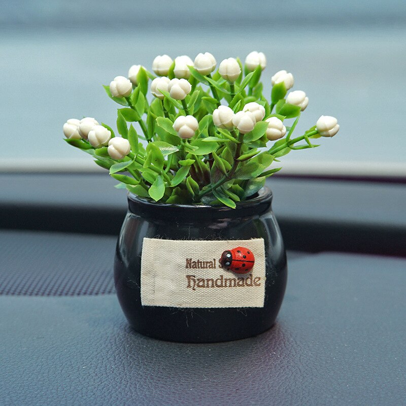 Auto Dashboard Ornament Mini Simulatie Bloem Plant Decoratie Keramische & Doek 5.5*5.5*10Cm DFDS889: lucky fruit  black c