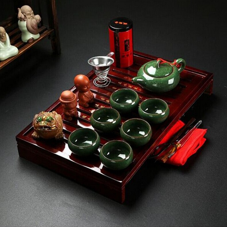Chinese Kung Fu Thee Set Drinkware Paars Klei keramische Binglie drie opties omvatten Thee pot Cup Terrine Zetgroep TeaTray