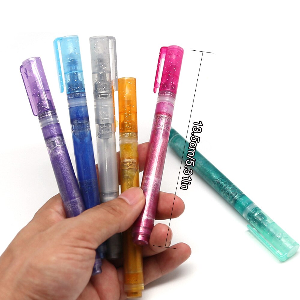 Umitive 1 st 3 mm spets glitter konst märkpenna giftfri flytande färg tusch för barnmålning