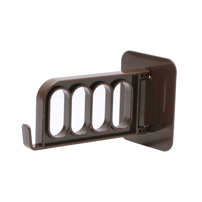 Nordic home veggmontert krok sømløs krok veggheng flere fire hull gummi krok kleshenger plast: Kaffe