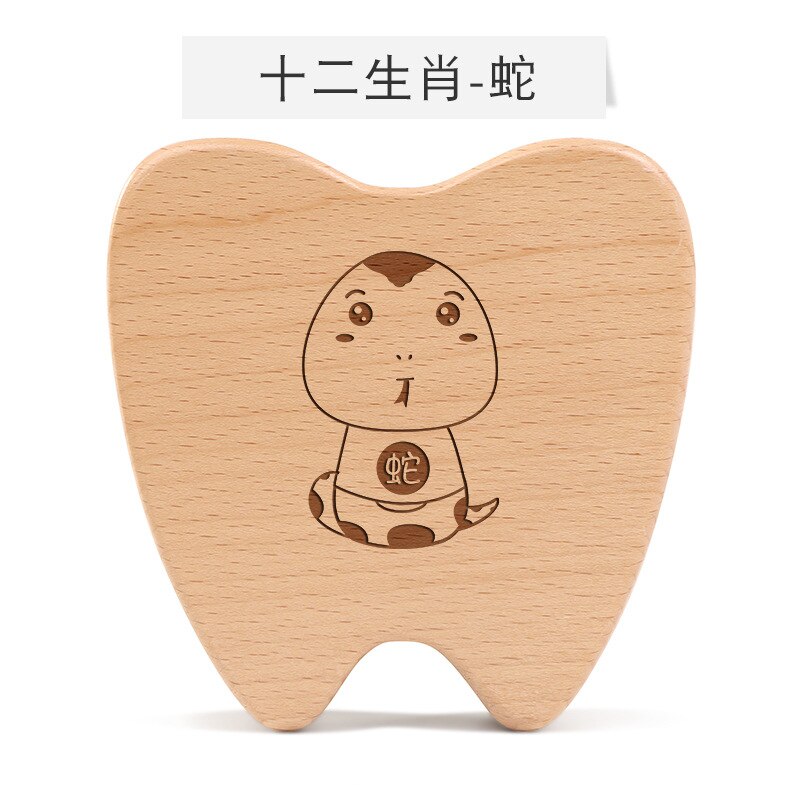 Stijl Houten Tanden Melktanden Gedenkteken Doos Meisje En Jongen Lanugo Kinderen Collectebus Baby Off Groeiende Permanente T: Y ishuai gou Teeth Snake