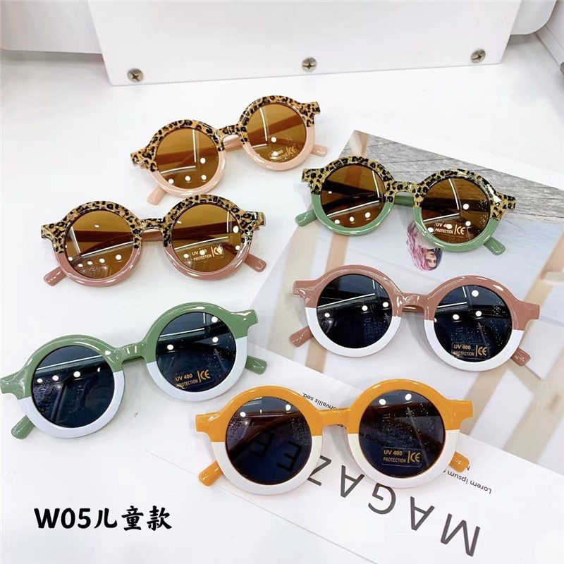 Children&#39;s Kids Sunglasses Sun Glasses Vintage Cute Cartoon UV 400 Protection Girls Boys Baby Oculos De Sol Gafas Eyeglasses