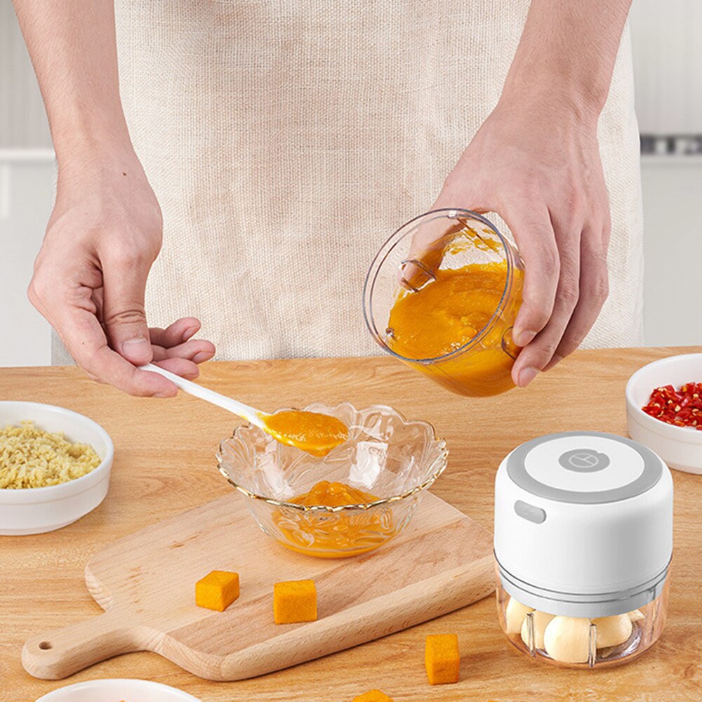 Cordless Portable Electric Mini Garlic Crusher Masher USB Charging Food Onion Chopper Vegetable Cutter Kitchen Accessory Gadgets