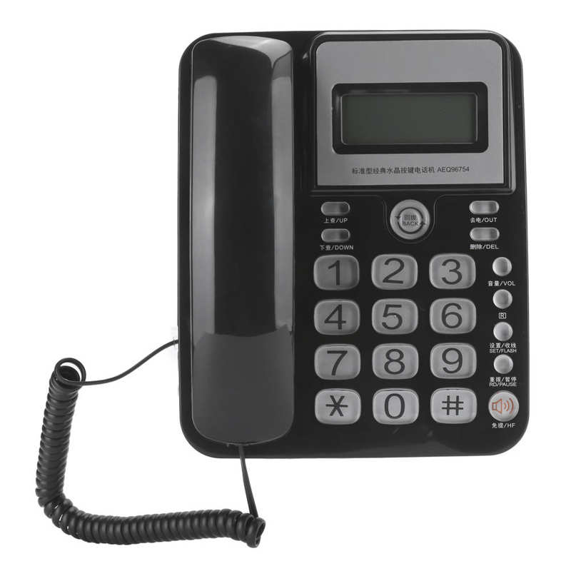 AEQ96754 Home Office Telephone Single Line Corded Desk Phone with Caller ID Time Display telefono