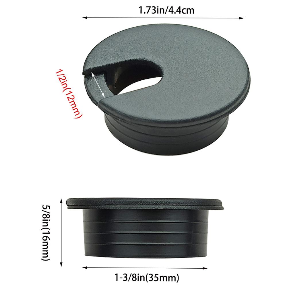 Cubierta de agujero de Cable ABS de , Pasacables de escritorio, cubiertas de orificio, ojales de plástico, tapa de mesa para organizador de cables: D