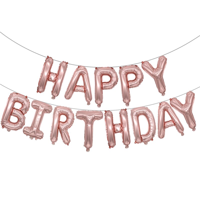 13 pièces joyeux anniversaire fête ballons feuille lettre ballon fête d'anniversaire décorations enfants adultes ballons d'anniversaire fournitures de fête: iridescent