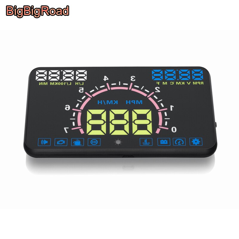 BigBigRoad Car HUD Head Up Display Windscreen Projector OBD2 Port For Mitsubishi Triton L200 L300 Outlander Sport ASX RVR Pajero