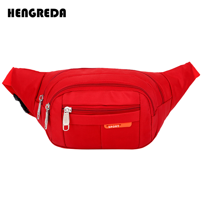 Women Waist Packs Fanny Bag, Multiple Functions Hip Bum Chest Belly Back Bags with Adjustable Belt Strap for Men, Women Fit 6" P: Red