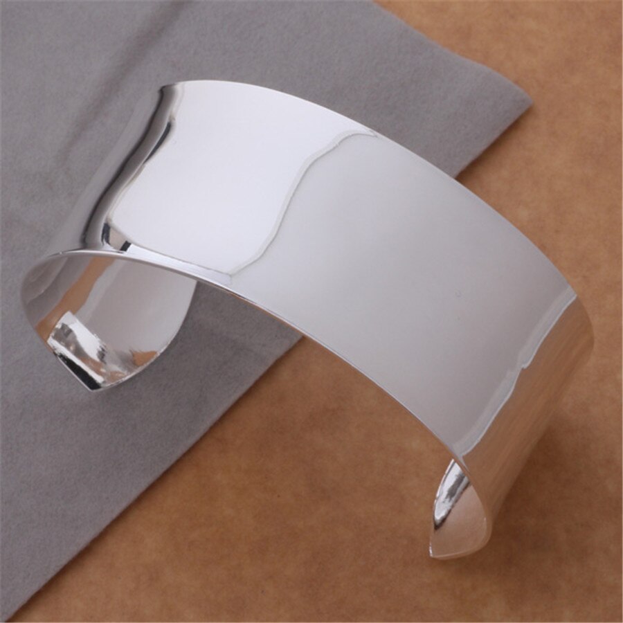 Zilver Kleur Mannen Grote Fabriek Direct Eenvoudige Elegante Vrouwen Glossy Armband Bangle Sieraden Bruiloft JSHAS139