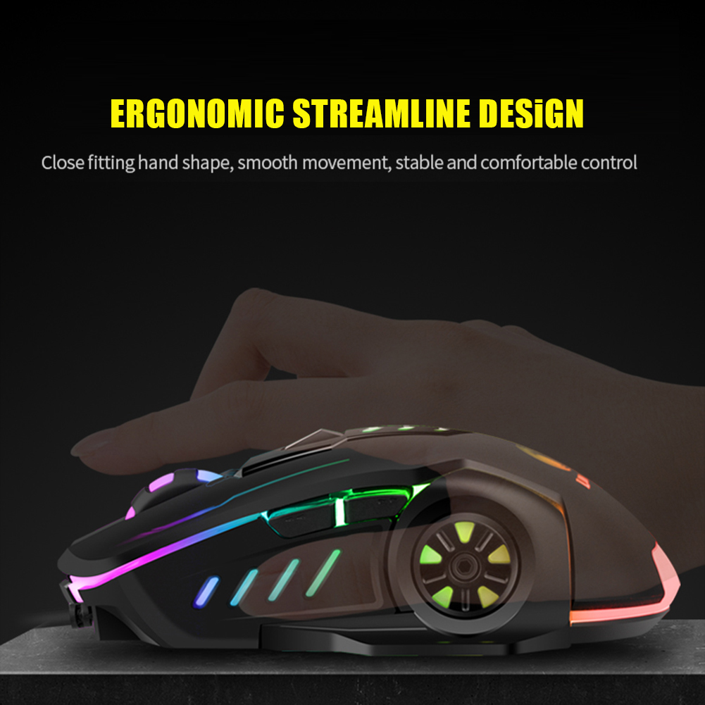 E-Sport Wired Gaming Mouse 3600Dpi 6 Knoppen Muizen Backlit 6D Kleurrijke Led Licht Gloeiende Muis Voor Laptop pc Computer Gamer