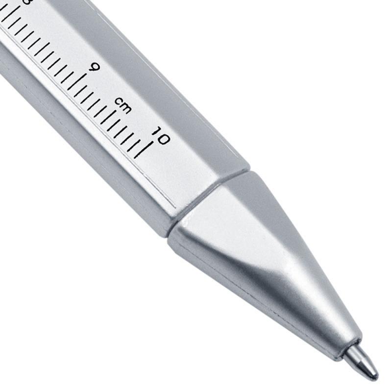 Vernier Caliper Tool Ballpoint Pen Silver Vernier Caliper Multifunction Pen School Marker Pen 0-100MM Measuring