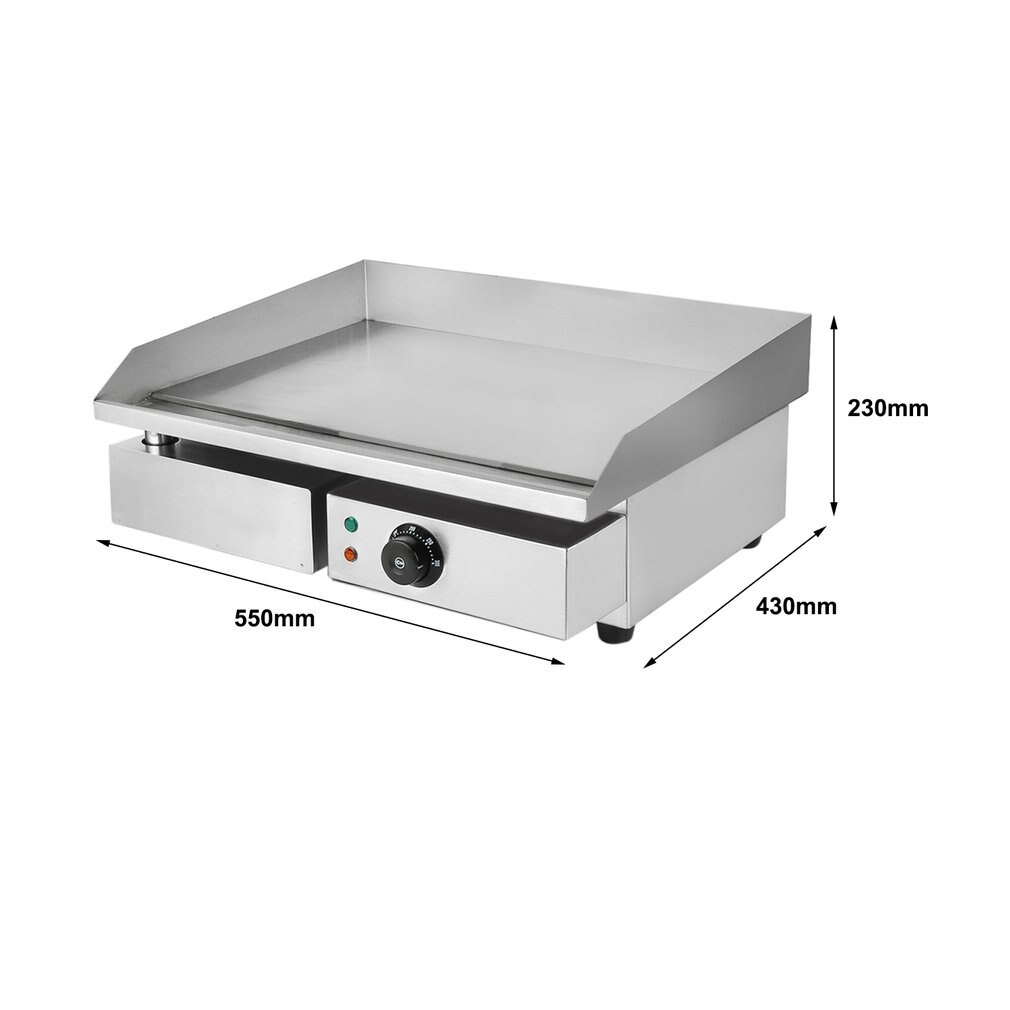 Commercial Electric Grill 1500W Electric Food Oven Stainless Steel Restaurant BBQ Grill Desktop Steak Machine US Plug