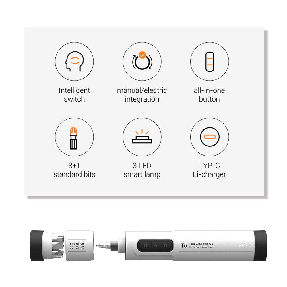6.3mm Electric Screw Driver Power Lithium Electric Screwdriver 3 Speed LED Lights Compact Rechargeable Electromotion Screwdriver
