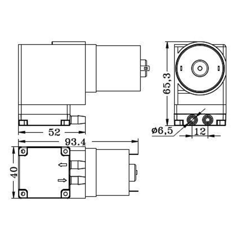 80 kpa mini vacuümpomp  dc 12v kleine vacuümzuigpomp membraanpomp micro-vacuümpomp 12l /  min