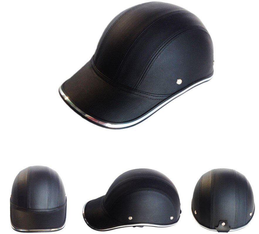 GRATIS SIZE PU Leer Motorfiets Open Half helmen Fiets Scooter Helm Vrouwelijke Moto Casco Baseball Cap gorras de beisbol