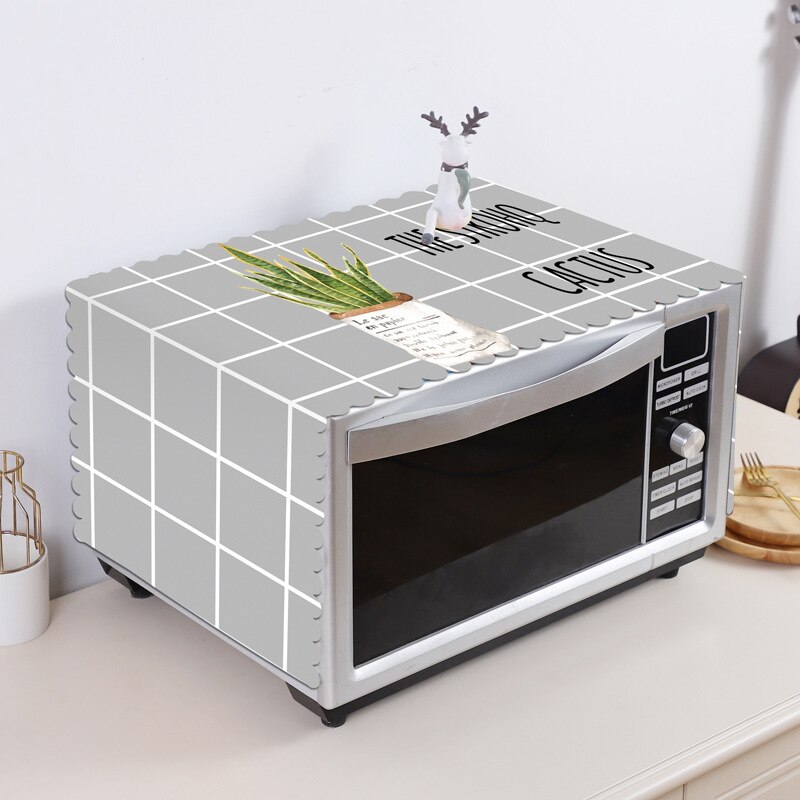 Kitchen Microwave Cover Simple Oven Refrigerator Hood Oil Dust Cover Kitchen Accessories Supplies Home Decoration: D