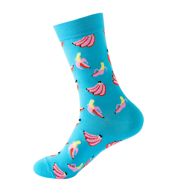 Calcetines felices de algodón para hombre y mujer, medias informales de Hip Hop Harajuku, fruta divertida, comida, tortilla, hamburguesa, aguacate, Sushi, cereza: Gris oscuro