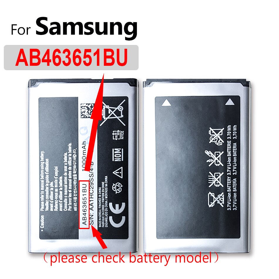 • Batteria EB-BJ120CBE per Samsung Galaxy mini GT S5570 S5250 S5330 S5750 S7230 T499 J120F J250F J260F G530H: AB463651BU